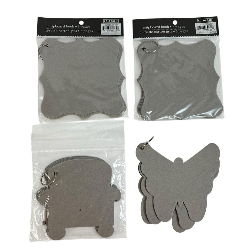 Colorbok Chipboard Books Scrapbooking Scallop Square Butterfly Chair Shape Lot 4